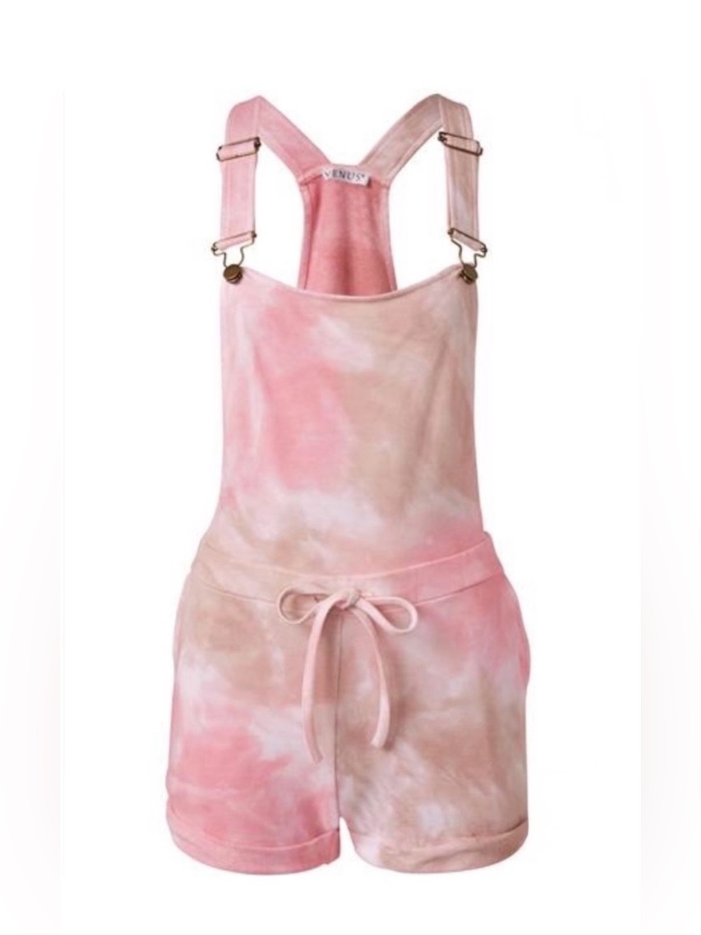 VENUS lounge short Pink Tie-Dye Shorts One-Piece Overalls size M